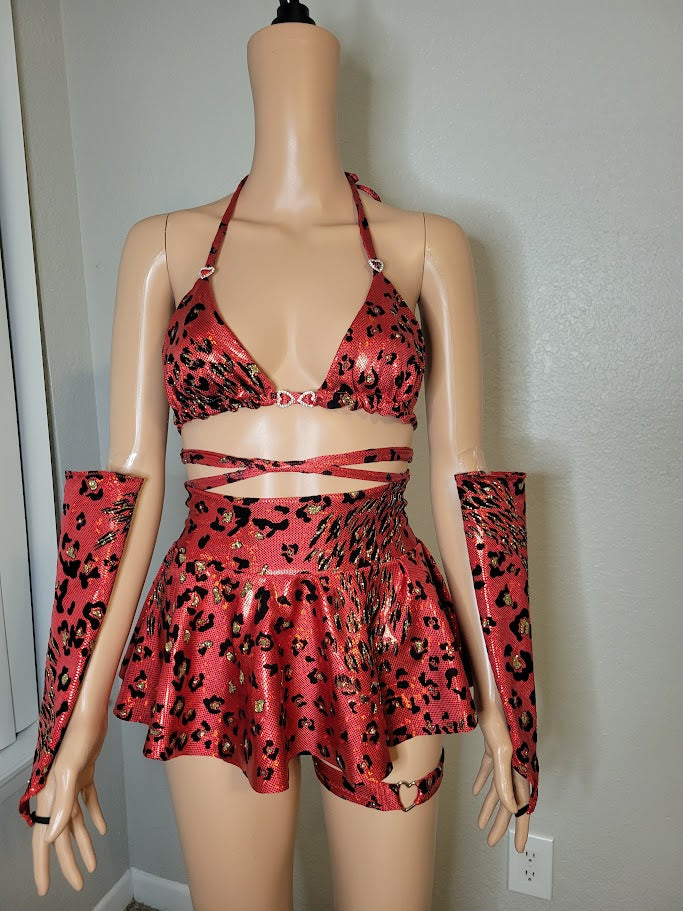 The Leo Set - Triangle Top & Mini Skater Skirt