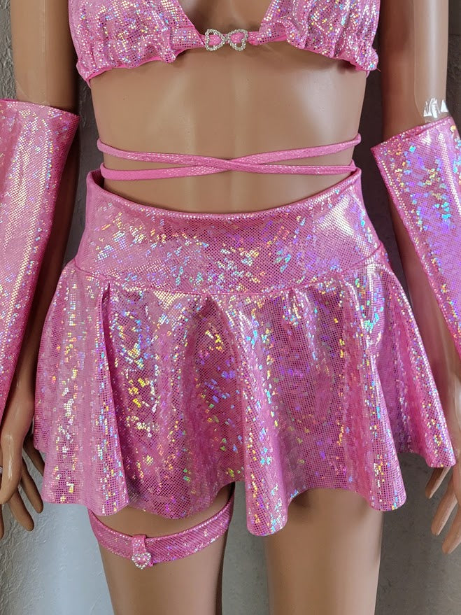 High Waisted Mini Skater Skirt