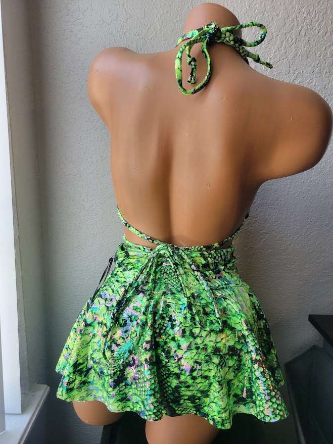 High Waisted Mini Skater Skirt