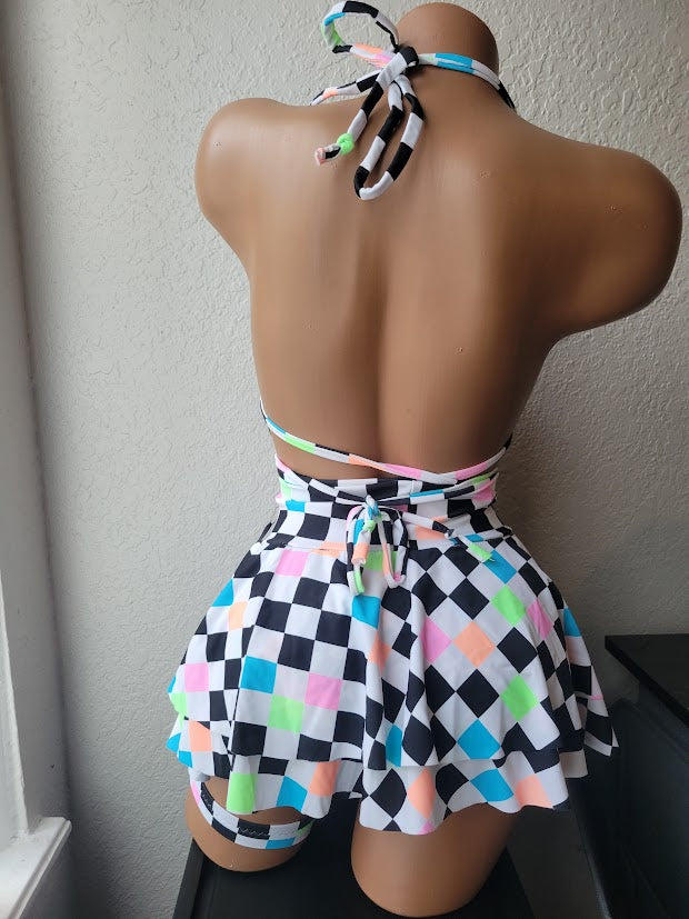 The Leo Set - Triangle Top & Mini Skater Skirt