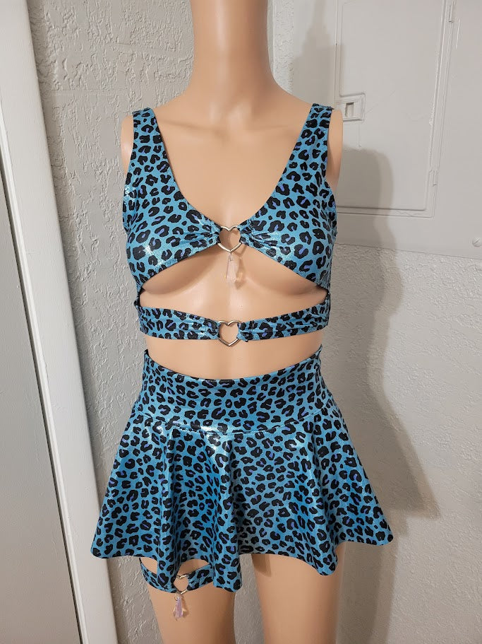 The Yara Set - Jewel Top & Mini Skater Skirt
