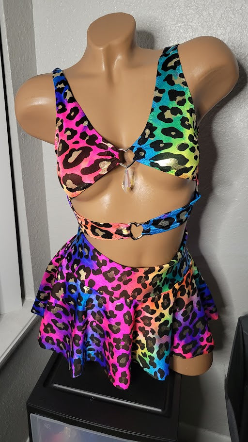 The Yara Set - Jewel Top & Mini Skater Skirt