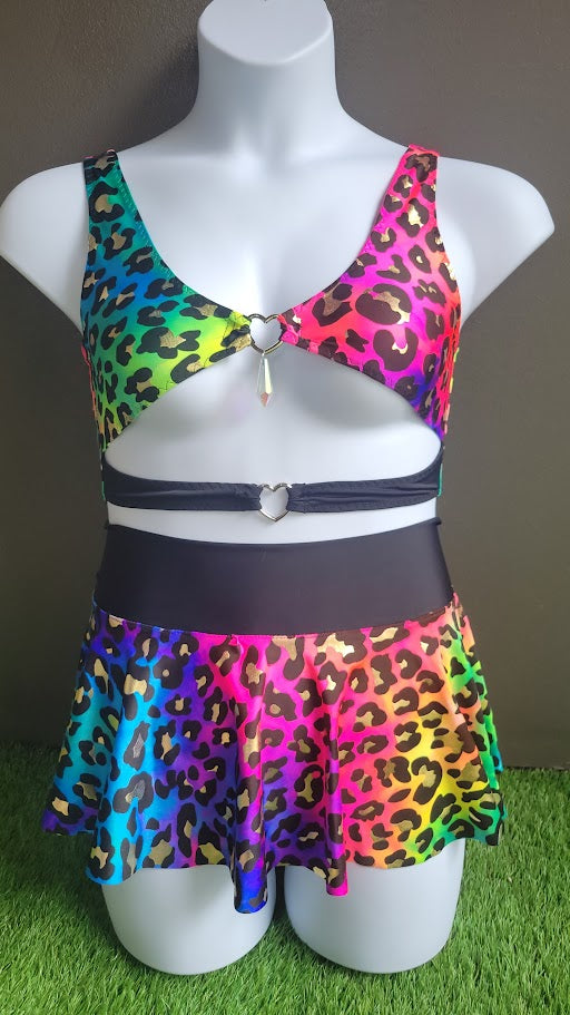 The Yara Set - Jewel Top & Mini Skater Skirt