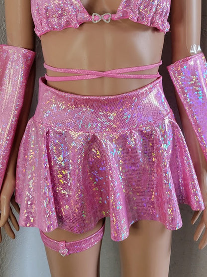 High Waisted Mini Skater Skirt