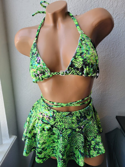 The Leo Set - Triangle Top & Mini Skater Skirt