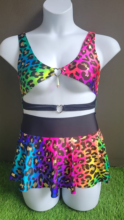 The Yara Set - Jewel Top & Mini Skater Skirt