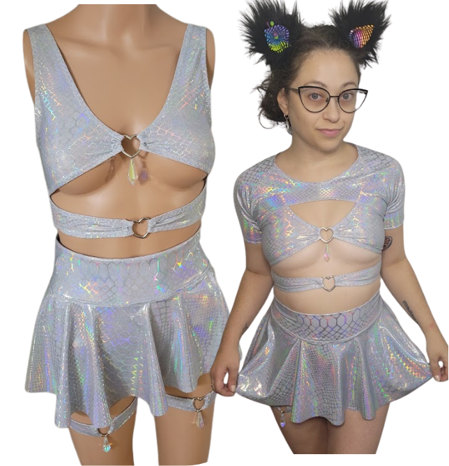 The Yara Set - Jewel Top & Mini Skater Skirt