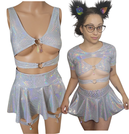 The Yara Set - Jewel Top & Mini Skater Skirt