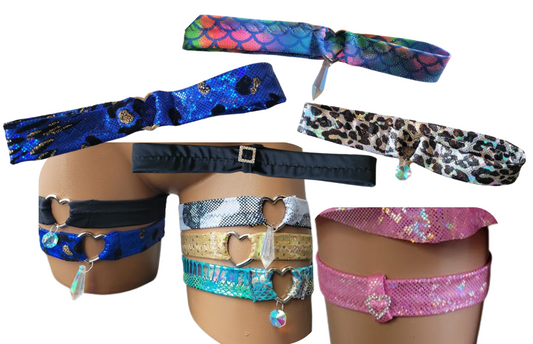 Elastic Garter w/ Heart Ring + Jewel