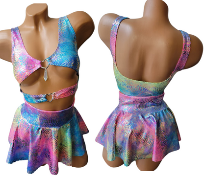 The Yara Set - Jewel Top & Mini Skater Skirt