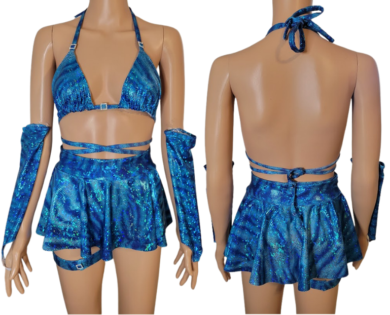 The Leo Set - Triangle Top & Mini Skater Skirt
