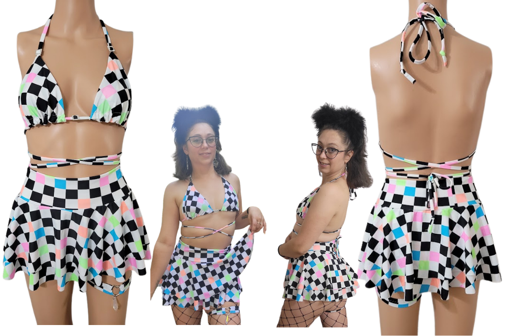The Leo Set - Triangle Top & Mini Skater Skirt