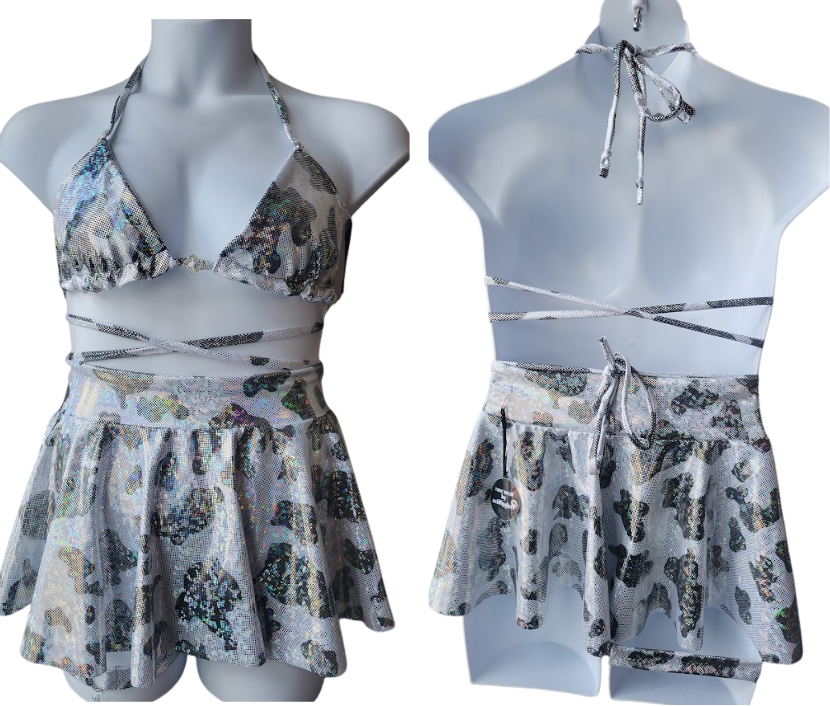 The Leo Set - Triangle Top & Mini Skater Skirt