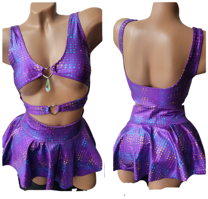 The Yara Set - Jewel Top & Mini Skater Skirt