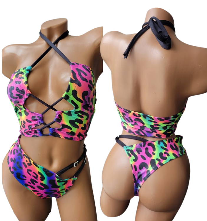 Erin Lace Up Crop + Thong
