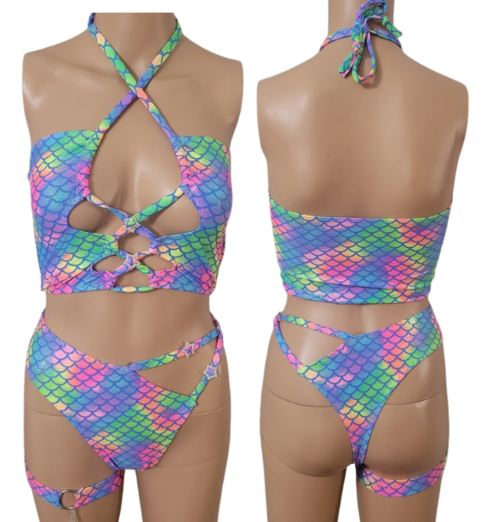 Erin Lace Up Crop + Thong