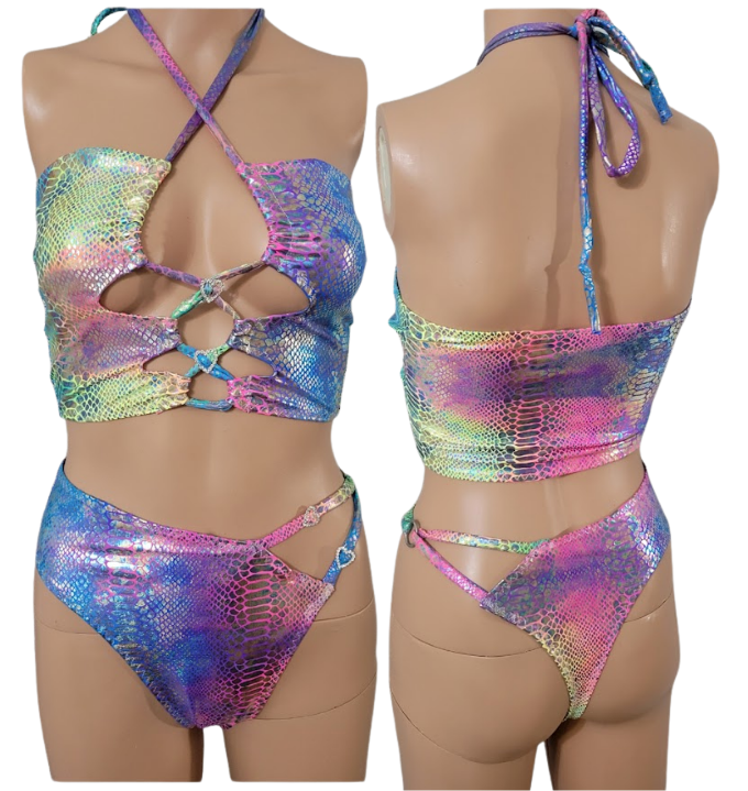 Erin Lace Up Crop + Thong