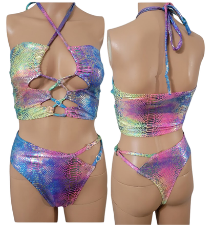 Erin Lace Up Crop + Thong