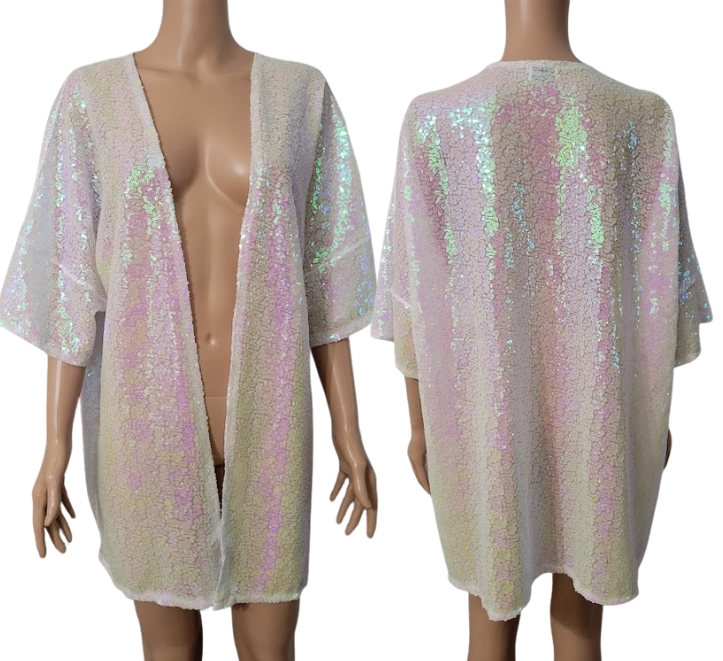 Mesh Sequin Oversized Cardigan