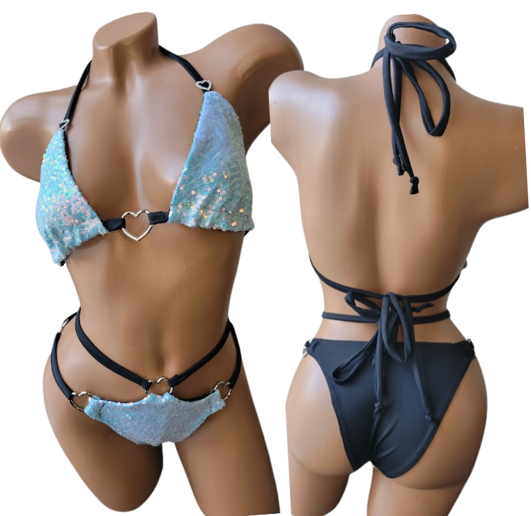 Sequin Cheeky Bikini Set